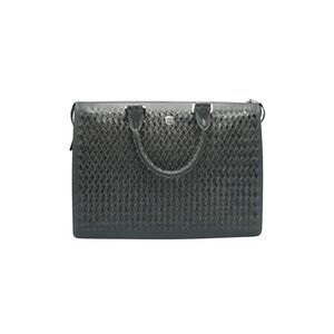 Tardini Woven Full-Grain Calfskin-Alligator Leather Business Tote Bag